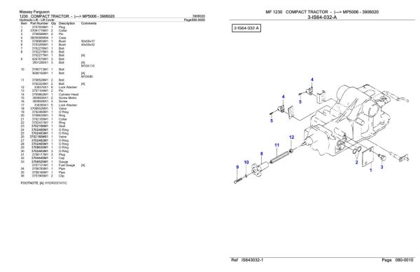 Massey Ferguson 1230 Compact Tractor Parts Catalog 3906020 2