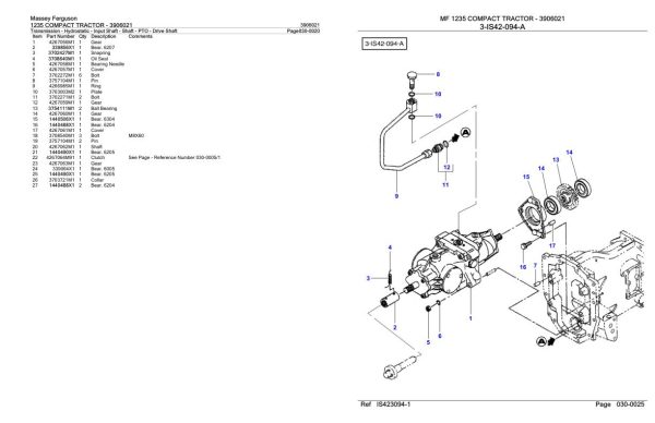 Massey Ferguson 1235 Compact Tractor Parts Catalog 3906021 1