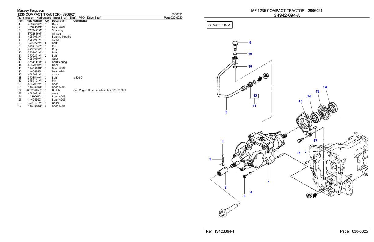 Massey Ferguson 1235 Compact Tractor Parts Catalog 3906021 1
