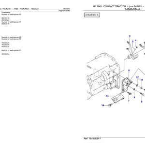 Massey Ferguson 1240 Compact Tractor Parts Catalog 1637321 1
