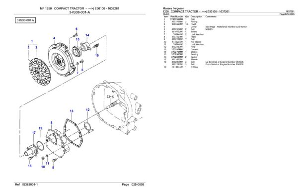 Massey Ferguson 1250 Compact Tractor Parts Catalog 1637261 1