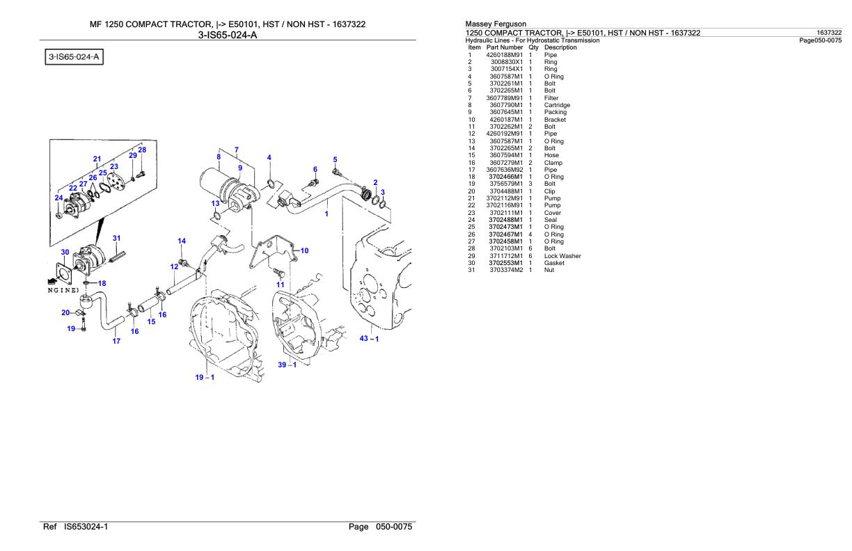 Massey Ferguson 1250 Compact Tractor Parts Catalog 1637322 1