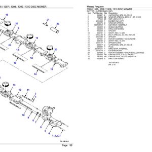 Massey Ferguson 1306 1307 1308 1309 1310 Disc Mower Parts Catalog 00722958 1