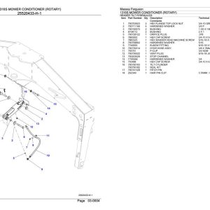 Massey Ferguson 1316S Mower Conditioner Rotary Parts Catalog 652424 1