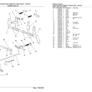 Massey Ferguson 1325 1335 1345 Compact Tractor Parts Catalog 1637431 1