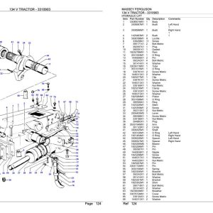 Massey Ferguson 134 V Tractor Parts Catalog 3310903 1