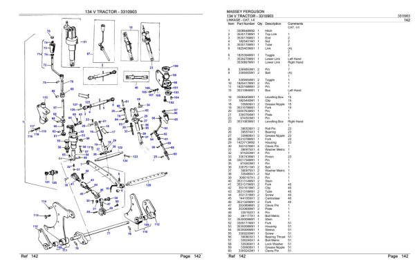 Massey Ferguson 134 V Tractor Parts Catalog 3310903 2