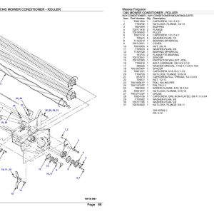 Massey Ferguson 1345 Mower Conditioner Roller Parts Catalog 00723552 1