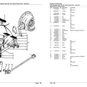 Massey Ferguson 135 148 MKIII 135 145 V S Tractor FR Parts Catalog 1637072 1