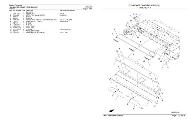 Massey Ferguson 1359 Mower Conditioner Disc Parts Catalog 00730237 1
