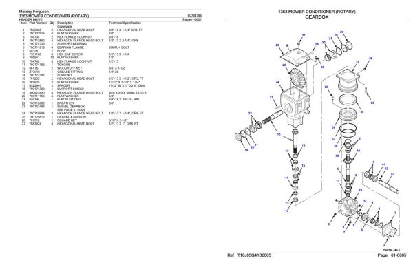 Massey Ferguson 1363 Mower Conditioner Rotary Parts Catalog 00734795 2