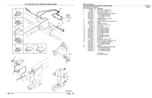 Massey Ferguson 1375 Center Pivot Mower Conditioner Parts Catalog 00728759 1