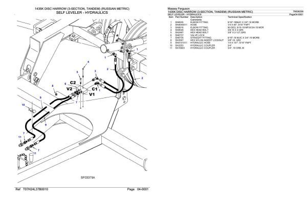 Massey Ferguson 1435k Disc Harrow Parts Catalog 79036236 1
