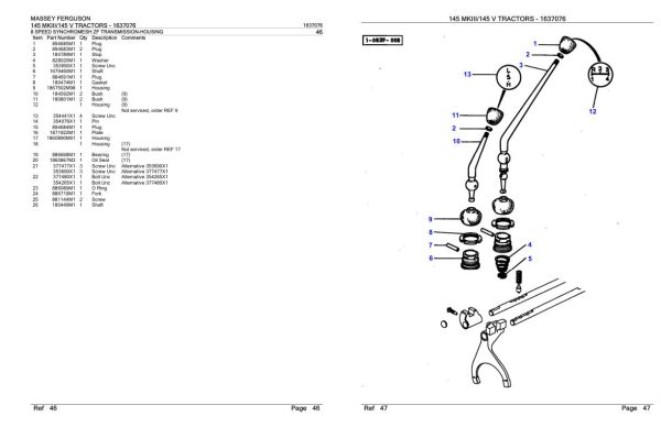 Massey Ferguson 145 MKIII 145 V Tractor Parts Catalog 1637076 2