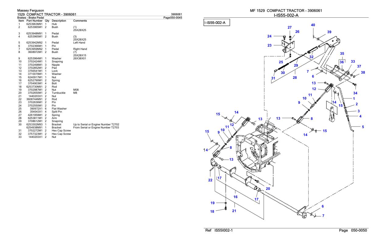 Massey Ferguson 1529 Compact Tractor Parts Catalog 3906061 1