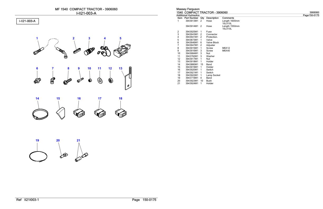Massey Ferguson 1540 Compact Tractor Parts Catalog 3906060 1