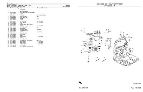 Massey Ferguson 1650E Economy Compact Tractor Parts Catalog 652481 2