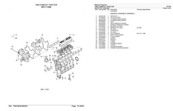 Massey Ferguson 1660 Compact Tractor Parts Catalog 651906 1