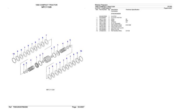 Massey Ferguson 1660 Compact Tractor Parts Catalog 651906 2