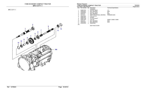 Massey Ferguson 1726E Economy Compact Tractor Parts Catalog 79036526 1