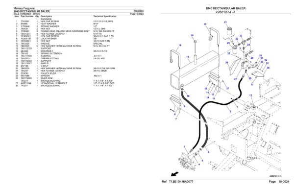 Massey Ferguson 1840 Rectangular Baler Parts Catalog 79035909 2