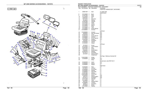Massey Ferguson 2000 Series Accessories Parts Catalog 1637070 2