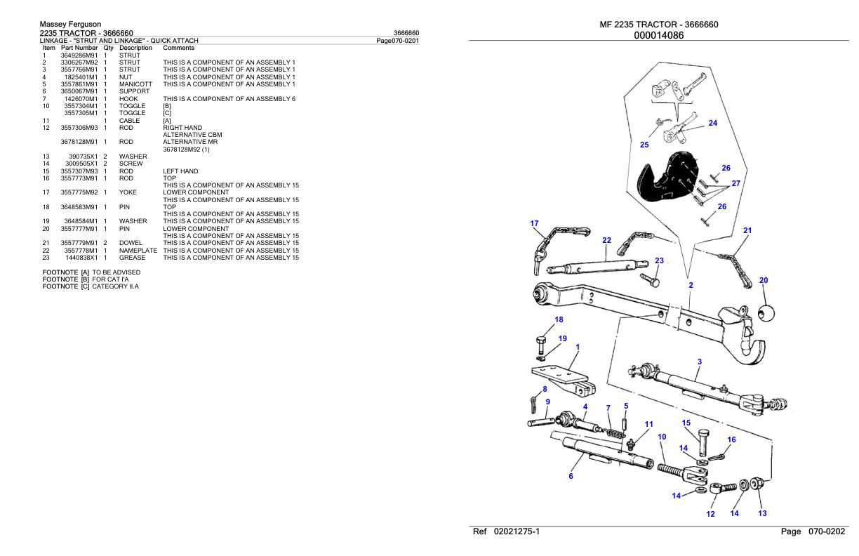 Massey Ferguson 2235 Tractor Parts Catalog 3666660 1
