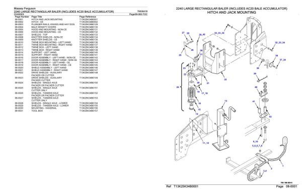 Massey Ferguson 2240 Large Rectangular Baler Parts Catalog 79036418 1