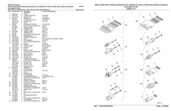 Massey Ferguson 2250 Large Rectangular Baler Parts Catalog 652046 2