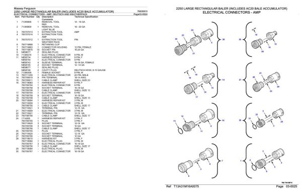 Massey Ferguson 2250 Large Rectangular Baler Parts Catalog 79035910 1