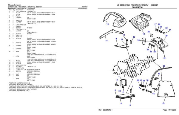 Massey Ferguson 2440 GE Tractor Parts Catalog 3680397 1