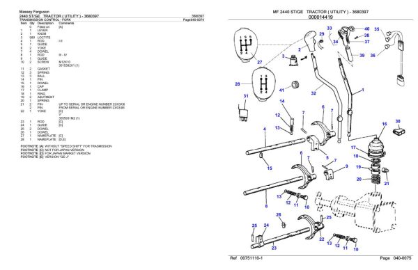 Massey Ferguson 2440 GE Tractor Parts Catalog 3680397 2