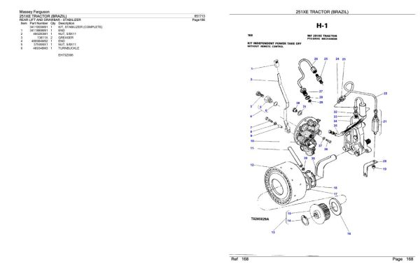 Massey Ferguson 251XE Tractor Parts Catalog 651713 1