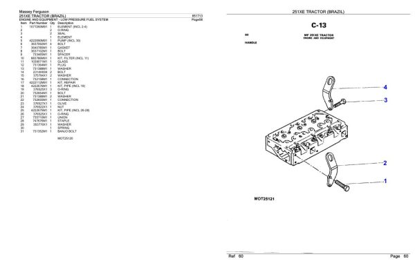 Massey Ferguson 251XE Tractor Parts Catalog 651713 2