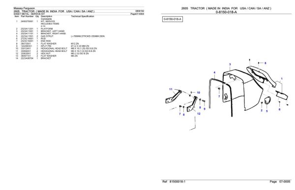 Massey Ferguson 2605 Tractor Parts Catalog 3906192 2
