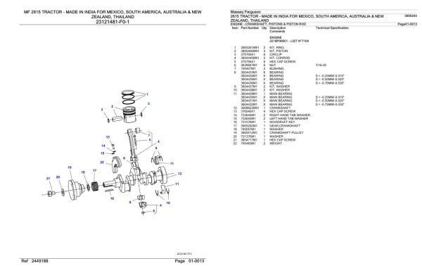 Massey Ferguson 2615 Tractor Parts Catalog 3906344 1