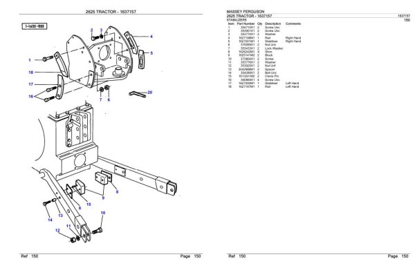Massey Ferguson 2625 Tractor Parts Catalog 1637157 1