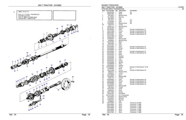 Massey Ferguson 263 T Tractor Parts Catalog 3310692 1