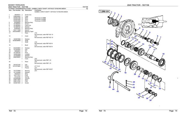 Massey Ferguson 2645 Tractor Parts Catalog 1637158 1