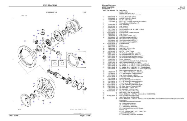 Massey Ferguson 2705 Tractor Parts Catalog 651415 1