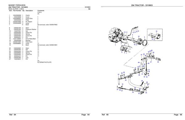 Massey Ferguson 294 Tractor Parts Catalog 3310603 2