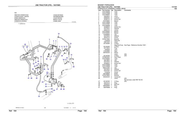 Massey Ferguson 298 Tractor Parts Catalog 1637085 2