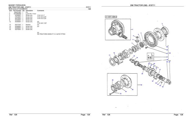 Massey Ferguson 298 Tractor Parts Catalog 819711 1