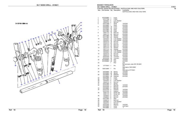 Massey Ferguson 30 7 Seed Drill Parts Catalog 819621 1