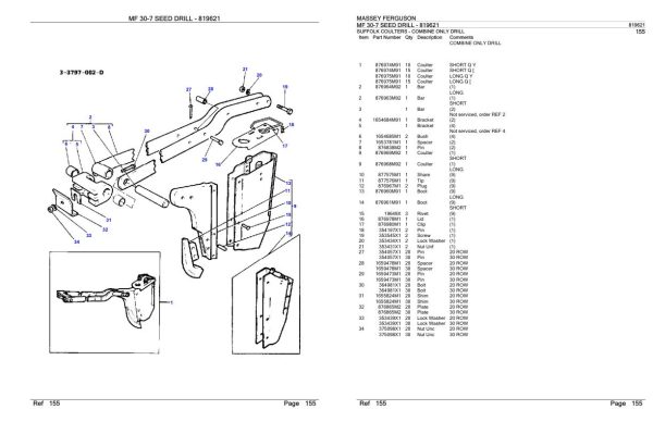 Massey Ferguson 30 7 Seed Drill Parts Catalog 819621 2