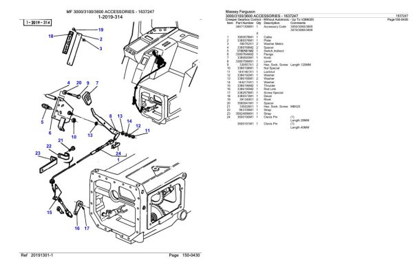 Massey Ferguson 3000 3100 3600 Accessories Parts Catalog 1637247 2