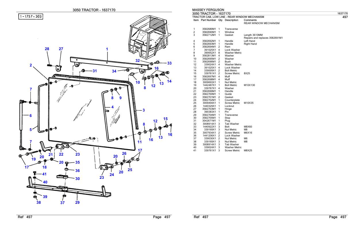 Massey Ferguson 3050 Tractor Parts Catalog 1637170 1