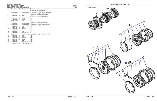 Massey Ferguson 3060 Tractor Parts Catalog 1637171 1