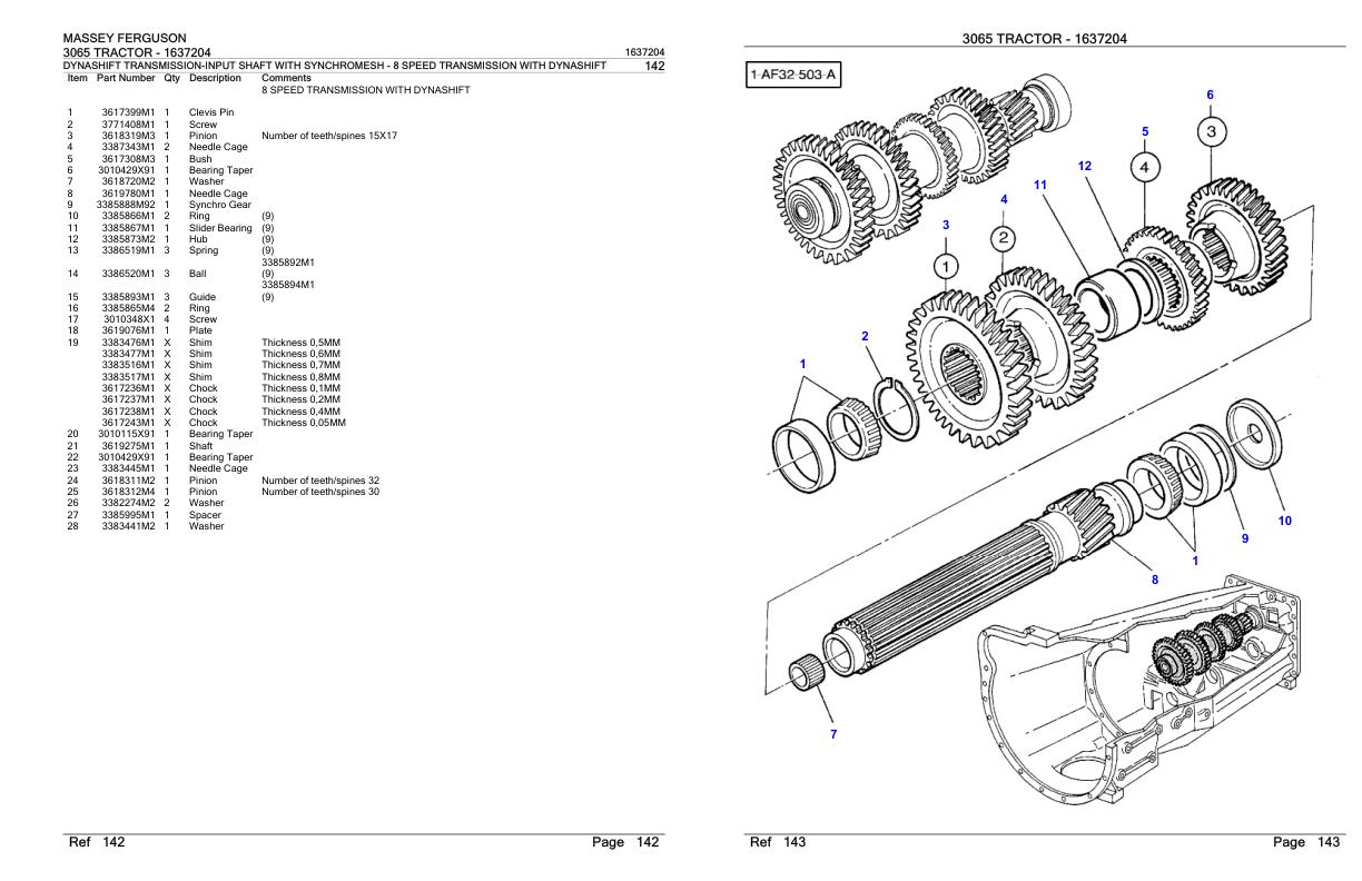 Massey Ferguson 3065 Tractor Parts Catalog 1637204 1