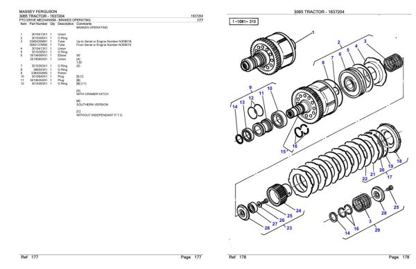 Massey Ferguson 3065 Tractor Parts Catalog 1637204 2